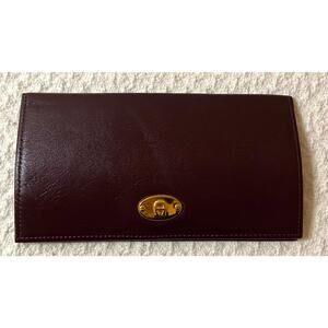 Vintage Etienne Aigner Burgundy Leather Checkbook and Card Holder New Read